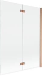 Mexen Mist 2 szárnyú, jobbos fürdőszobai válaszfal 130 x 150 cm, átlátszó, kefe hatású réz - 8A9-130-002-65-00-P (8A9-130-002-65-00-P)