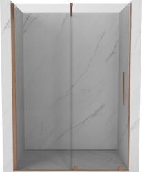 Mexen Velar tolóajtós zuhanyajtó 140 cm, átlátszó, kefélt réz - 871-140-000-01-65 (871-140-000-01-65)
