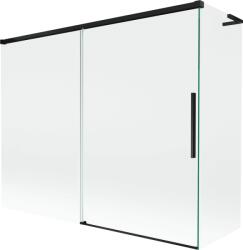 Mexen Rox L kétszárnyú toló fürdőszobai térelválasztó 190 + 90 x 150 cm, átlátszó, fekete - 8C9L-190-090-70-00 (8C9L-190-090-70-00)