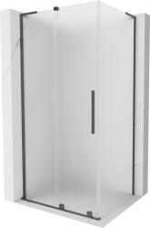 Mexen Velar L tolóajtós zuhanykabin 100 x 90 cm, fagyott, kefe hatású gun gray - 871-100-090-33-66 (871-100-090-33-66)