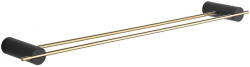 Mexen Aron dupla törölközőtartó, fekete/arany - 7088125-57 (7088125-57)