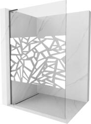 Mexen Kioto L zuhanyfal Walk-in 80 x 200 cm, fehér minta, gun gray csiszolt - 800-080-103-66-85 (800-080-103-66-85)