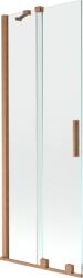 Mexen Velar 2-szárnyú tolózuhanyfal 75 x 150 cm, átlátszó, kefélt réz - 896-075-000-01-65 (896-075-000-01-65)