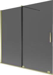 Mexen Velar 2-szárnyas, toló zuhanyfal 170 x 150 cm, grafit, arany - 896-170-000-41-50 (896-170-000-41-50)