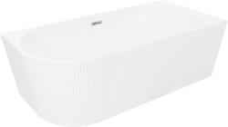 Mexen Silo szabadon álló sarokkád jobb bordázott 170 x 80 cm, fehér, króm túlfolyóval - 52891708000P-01 (52891708000P-01)