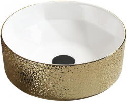 Mexen Clarisa pultos mosdó 41 x 41 cm, fehér/arany - 22074153 (22074153)