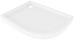 Mexen Flow+ félig kör alakú aszimmetrikus bal oldali zuhanytálca 100 x 80 cm, fényes fehér - 46Q108010LH (46Q108010LH)