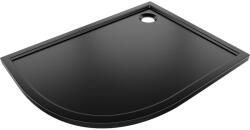 Mexen Flow félköríves aszimmetrikus slim jobb oldali zuhanytálca 90 x 80 cm, fekete matt - 46Q708090R (46Q708090R)