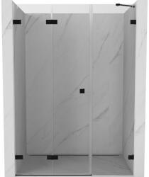 Mexen Lunar-F balra nyíló, összecsukható zuhanyajtó 125 cm, átlátszó, fekete - 836S-125-050-70-00-L (836S-125-050-70-00-L)