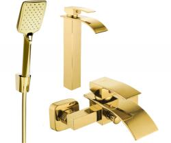 Mexen Aries R62 fürdőkád csaptelep szett, arany - 744813R62-50 (744813R62-50)