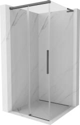 Mexen Rox L tolóajtós zuhanykabin 95 x 95 cm, átlátszó, szálcsiszolt puskaszürke - 8C2L-095-095-66-00 (8C2L-095-095-66-00)