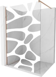 Mexen Kioto zuhanyfal Walk-in 90 x 200 cm, fehér hullám 8 mm, kefe hatású réz - 800-090-101-65-97 (800-090-101-65-97)