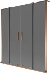 Mexen Velar L Duo 2-szárnyú toló kádparaván 140 x 150 cm, grafit, rózsaarany - 896-140-003-42-60 (896-140-003-42-60)