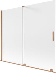 Mexen Velar 2-szárnyú, 180 x 150 cm-es, toló, fagyott, kefézett réz zuhanyfal - 896-180-000-31-65 (896-180-000-31-65)