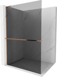 Mexen Kioto+ L zuhanyfal polccal Walk-in 100 x 200 cm, grafit, rózsaarany - 800-100-123-60-40 (800-100-123-60-40)