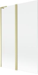 Mexen Mist L fürdőkád paraván, 2-szárnyú, 120 x 150 cm, átlátszó, arany kefélt - 8A9L-120-011-55-00 (8A9L-120-011-55-00)