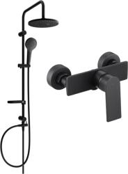 Mexen Erik fali zuhanykészlet esőztetővel és Alexa zuhanycsappal, fekete - 71240205-70 (71240205-70)