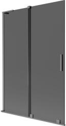 Mexen Velar L kádparaván kétszárnyas tolóajtóval 120 x 150 cm, grafit, gun metal - 896-120-003-41-95 (896-120-003-41-95)