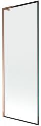 Mexen Next L egyajtós fürdőkádparaván 70 x 150 cm, fekete keret, rózsaszín arany - 895-070-000-03-70-60 (895-070-000-03-70-60)