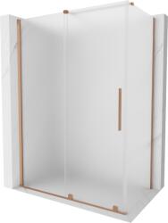 Mexen Velar tolóajtós zuhanykabin 130 x 70 cm, zúzmarás, kefe hatású réz - 871-130-070-31-65 (871-130-070-31-65)