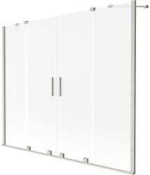 Mexen Velar Duo 2-szárnyú toló fürdőszobai paraván 190 x 150 cm, deres, csiszolt nikkel - 896-190-000-32-97 (896-190-000-32-97)