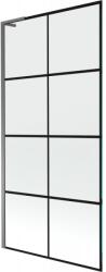 Mexen Next L egyajtós fürdőkád paraván 90 x 150 cm, fekete rács, gun metal - 895-090-000-03-77-95 (895-090-000-03-77-95)