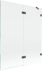 Mexen Lunar kétszárnyú kádparaván, jobbos, 140 x 150 cm, átlátszó, gun gray kefélt - 897-140-100-66-00-P (897-140-100-66-00-P)