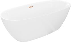Mexen Luvo Slim szabadon álló kád 170 x 75 cm, fehér, rózsaszín arany túlfolyó - 52801707500-60 (52801707500-60)