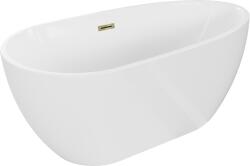 Mexen Eos szabadon álló kád 170 x 75 cm, fehér, arany túlfolyó - 52471707500-50 (52471707500-50)