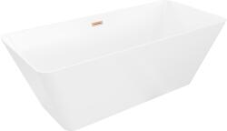 Mexen Velo Slim szabadon álló kád 170 x 75 cm, fehér, réz túlfolyás kefe - 52811707500-65 (52811707500-65)