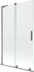 Mexen Velar L 2-szárnyú, toló kádparaván 110 x 150 cm, átlátszó, gunmetal - 896-110-003-01-95 (896-110-003-01-95)