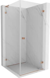 Mexen Lunar-B L jobbra nyíló zuhanykabin 80 x 80 cm, átlátszó, csiszolt réz - 832L-080-080-65-00-P (832L-080-080-65-00-P)