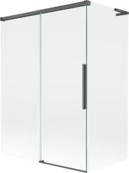 Mexen Rox L 2-paneles, toló, fürdőkád paraván 120 + 70 x 150 cm, átlátszó, gun gray kefe - 8C9L-120-070-66-00 (8C9L-120-070-66-00)