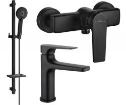 Mexen Lynx DQ40 zuhanyszett, fekete - 745904DQ40-70 (745904DQ40-70)