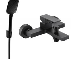 Mexen Uno R62 fürdőkád csaptelep zuhanyszettel, fekete - 7143R62-70 (7143R62-70)