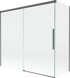 Mexen Rox 2-szárnyú tolófürdőszobai paraván 170 + 80 x 150 cm, átlátszó, gun gray kefélt - 8C9-170-080-66-00 (8C9-170-080-66-00)