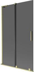 Mexen Velar L fürdőszobai paraván 2-szárnyú toló 110 x 150 cm, grafit, arany kefézett - 896-110-003-41-55 (896-110-003-41-55)