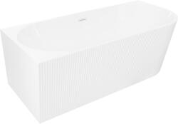 Mexen Silo szabadon álló sarokkád bal oldali bordázott 170 x 80 cm, fehér, fehér túlfolyó - 52891708000L-20 (52891708000L-20)