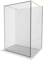 Mexen Kioto Szabadon álló zuhanyfal 140 x 200 cm, fekete keret 8 mm, arany szálcsiszolt - 800-140-002-55-70 (800-140-002-55-70)