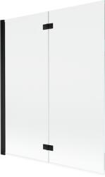 Mexen Mist kádparaván, 2-szárnyú balos 140 x 150 cm, átlátszó, fekete - 8A9-140-002-70-00-L (8A9-140-002-70-00-L)