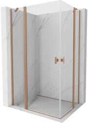 Mexen Mist Duo kifelé nyíló zuhanykabin 105 x 70 cm, átlátszó, csiszolt réz - 8A4-105-070-65-00 (8A4-105-070-65-00)