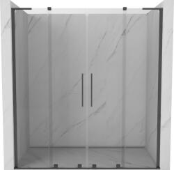 Mexen Velar L Duo toló zuhanyajtó 180 cm, átlátszó, szálcsiszolt gun gray - 871-180-003-02-66 (871-180-003-02-66)