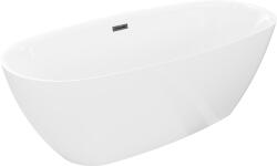 Mexen Luvo Slim szabadon álló kád 170 x 75 cm, fehér, fekete túlfolyó - 52801707500-70 (52801707500-70)