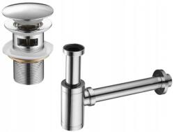  Mexen kör alakú mosdószifon klikk-klakk dugóval, túlfolyóval, króm - 7992050-00 (7992050-00)