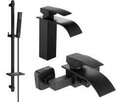 Mexen Aries DQ77 fürdőkád szett, fekete - 744803DQ77-70 (744803DQ77-70)