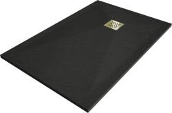 Mexen Stone+ kompozit tálca, téglalap alakú, 140 x 100 cm, fekete, arany burkolat - 44701014-G (44701014-G)