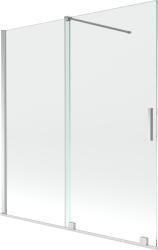 Mexen Velar kétpaneles, elhúzható fürdőkádparaván 150 x 150 cm, átlátszó, króm - 896-150-000-01-01 (896-150-000-01-01)