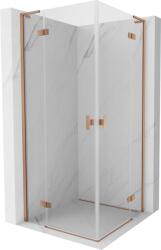Mexen Mist-H L Duo zuhanykabin a befelé nyíló ajtókkal 105 x 105 cm, átlátszó, csiszolt réz - 8A5L-105L-105P-65-00 (8A5L-105L-105P-65-00)