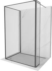 Mexen Kioto Walk-in zuhanyfal 110 x 100 x 30 cm, fekete keret, szálcsiszolt pisztoly szürke - 800-110-100-221-66-70-030 (800-110-100-221-66-70-030)