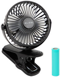  USB asztali ventilátor csipesszel, 10 cm, fekete (44-506)